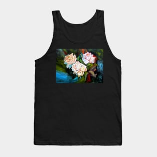 White Glowing Roses Tank Top